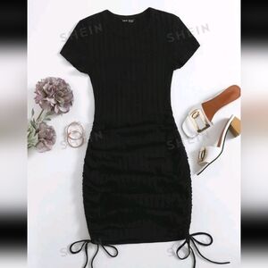 SHEIN Side Drawstring Bodycon Dress